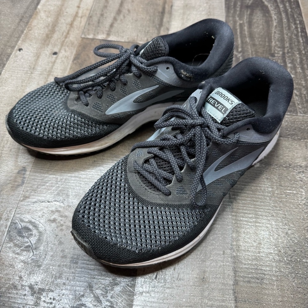 Brooks Dark Gray and Black Running Shoes